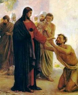 Resultado de imagem para imagem de jesus curando leproso