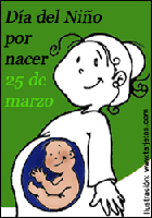 logotipo em espanhol dia del nino por nascer