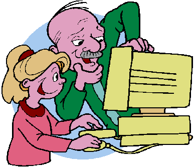 avo e neta no computador