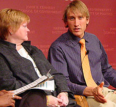Michael Glatze with Matthew Shepard's mother, Judy Shepard (Harvard University photo)